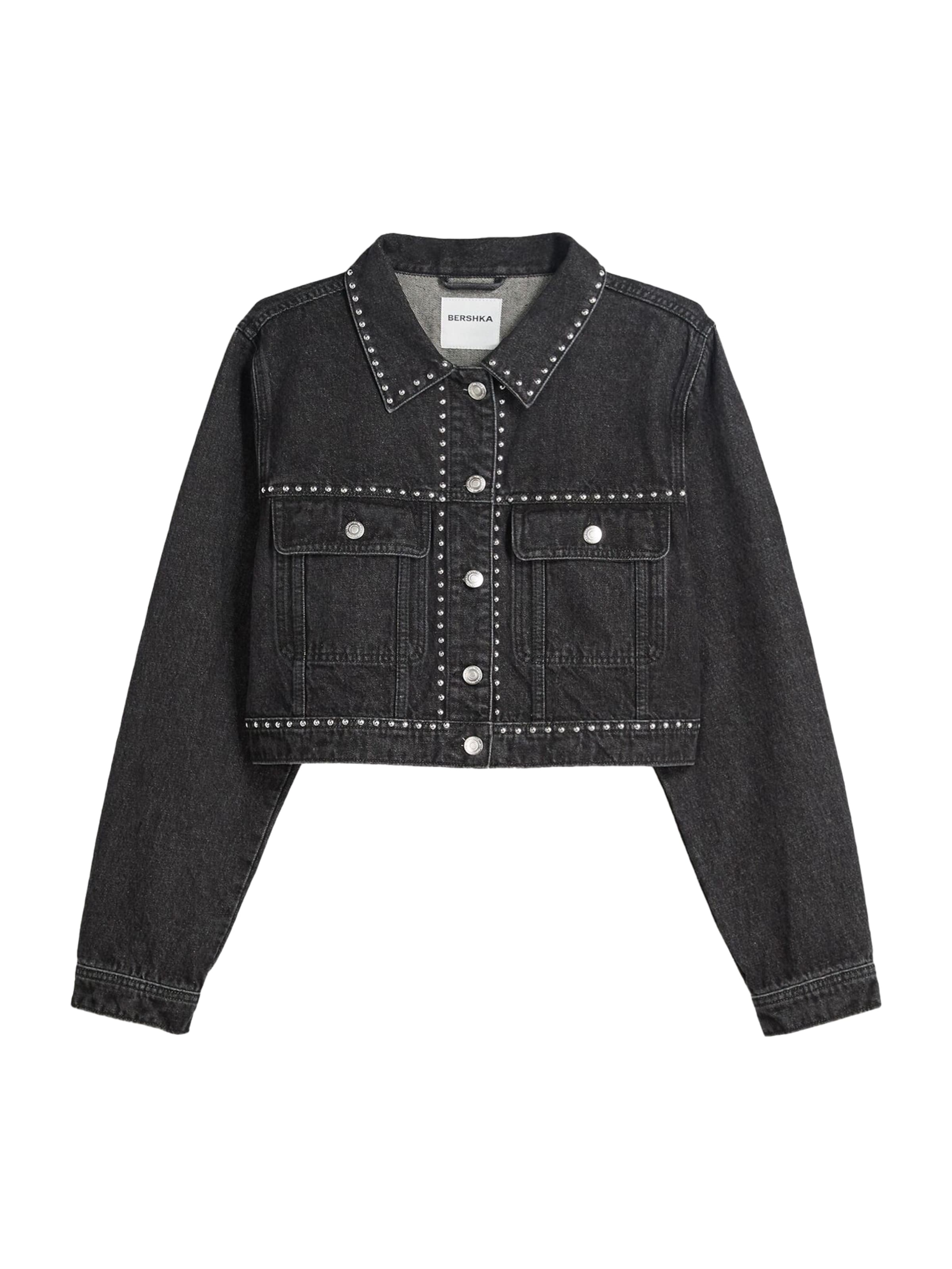 Veste mi-saison Bershka en noir : devant