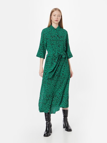 Rochie tip bluză de la Warehouse pe verde: față