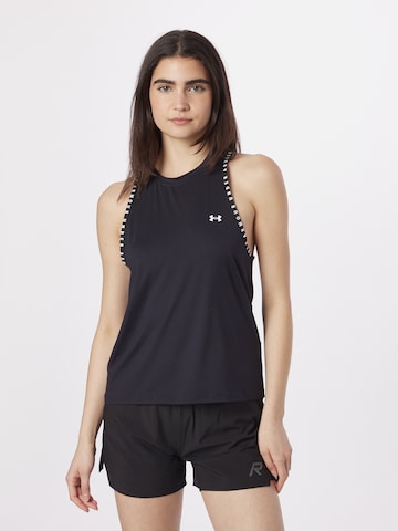 UNDER ARMOUR Sports Top 'Knockout Novelty' in Black: front
