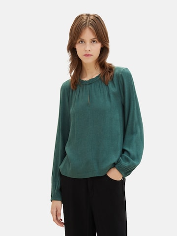 TOM TAILOR DENIM Blouse in Groen: voorkant