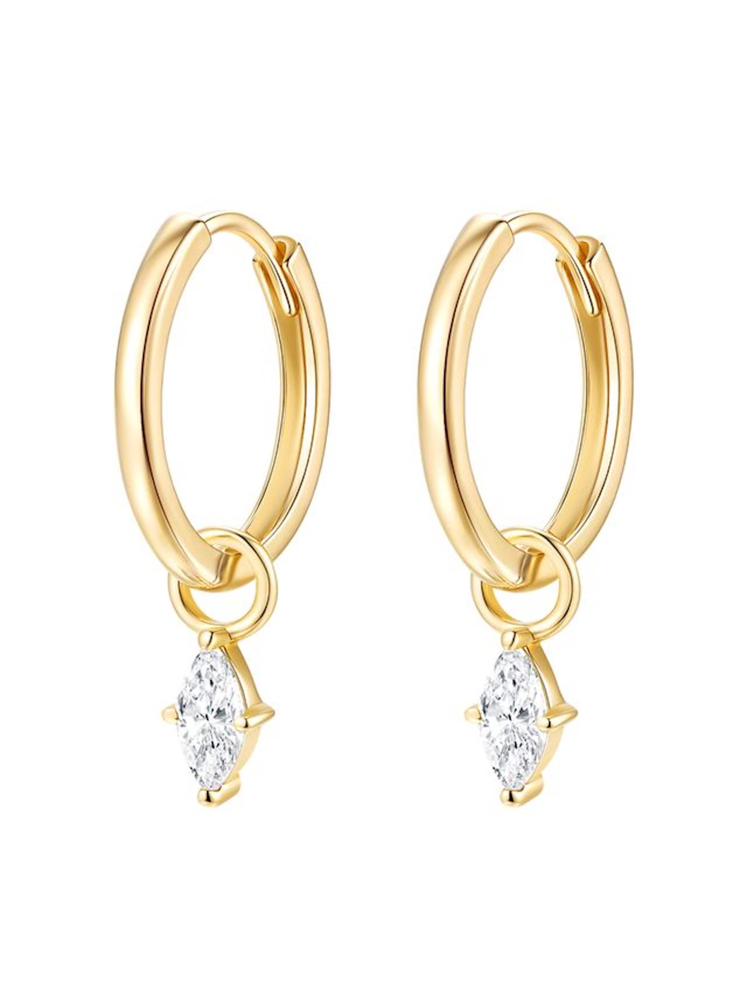 Orecchini 'Clarity' di Dear Me in oro: frontale