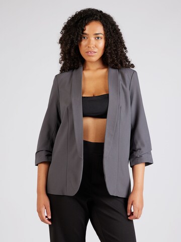 PIECES Curve Blazer 'PCBOSELLA' in Grey: front