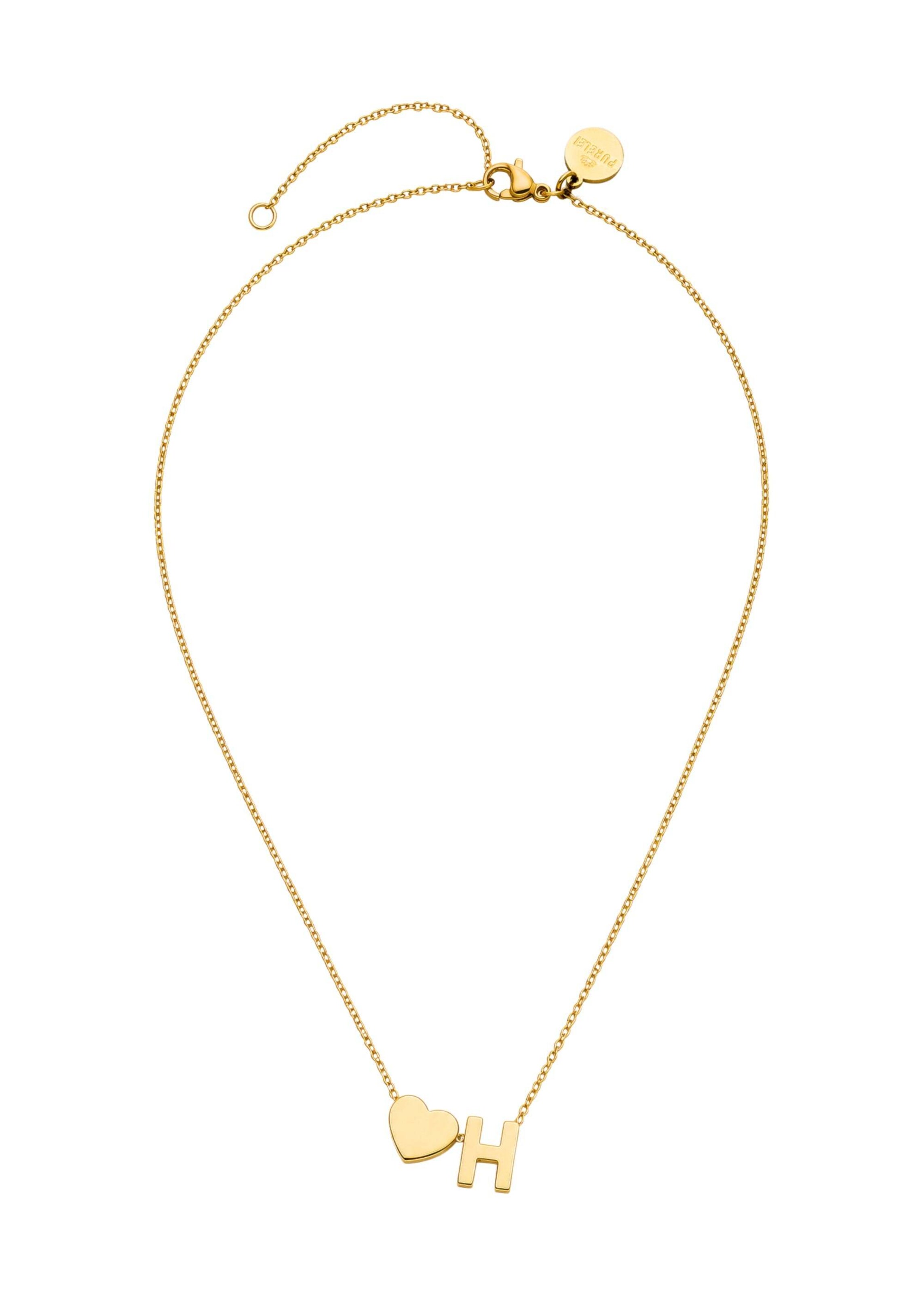 PURELEI - Cadena 'Letter Heart H' en oro: frente