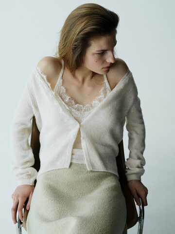 MANGO Kardigan 'ENCARNA' – béžová: přední strana