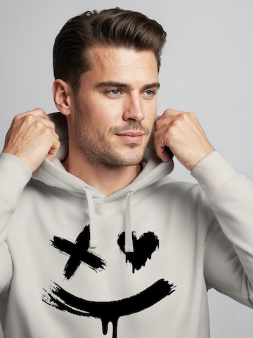 Neverless Sweatshirt 'Creepy Smile' in Beige