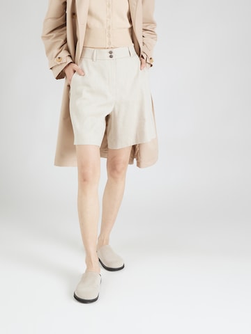 smėlio FIVEUNITS Plačios klešnės „Chino“ stiliaus kelnės 'Laura': priekis