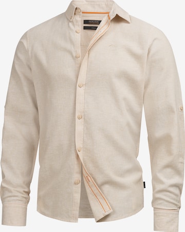 INDICODE JEANS Hemd 'Theon' in Beige: Vorderseite