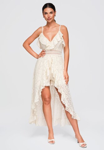 Robe de soirée Ombre en beige : devant