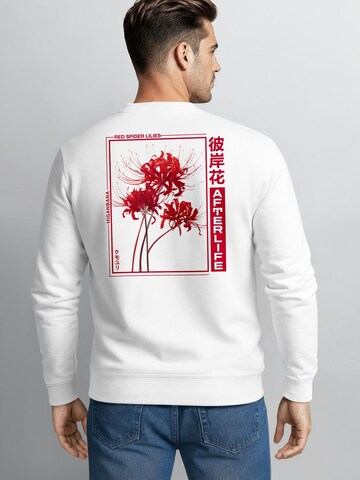 Neverless Sweatshirt 'Red Spider Lilies' in White