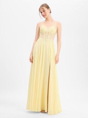 Robe de soirée Luxuar Fashion en jaune : devant