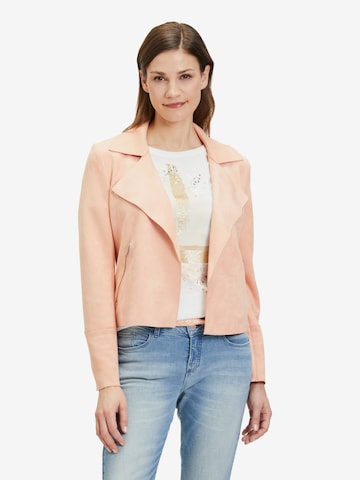 Cartoon Blazer-Jacke mit offenem Saum in Pink: predná strana