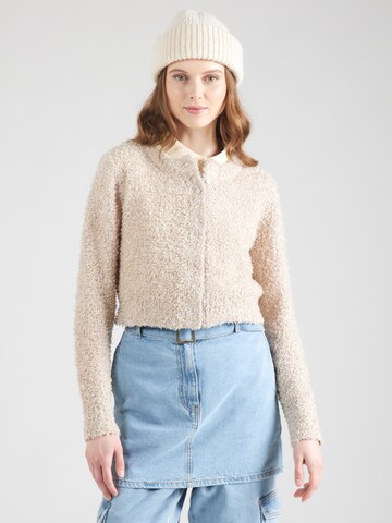TOPSHOP Gebreid vest in Beige: voorkant