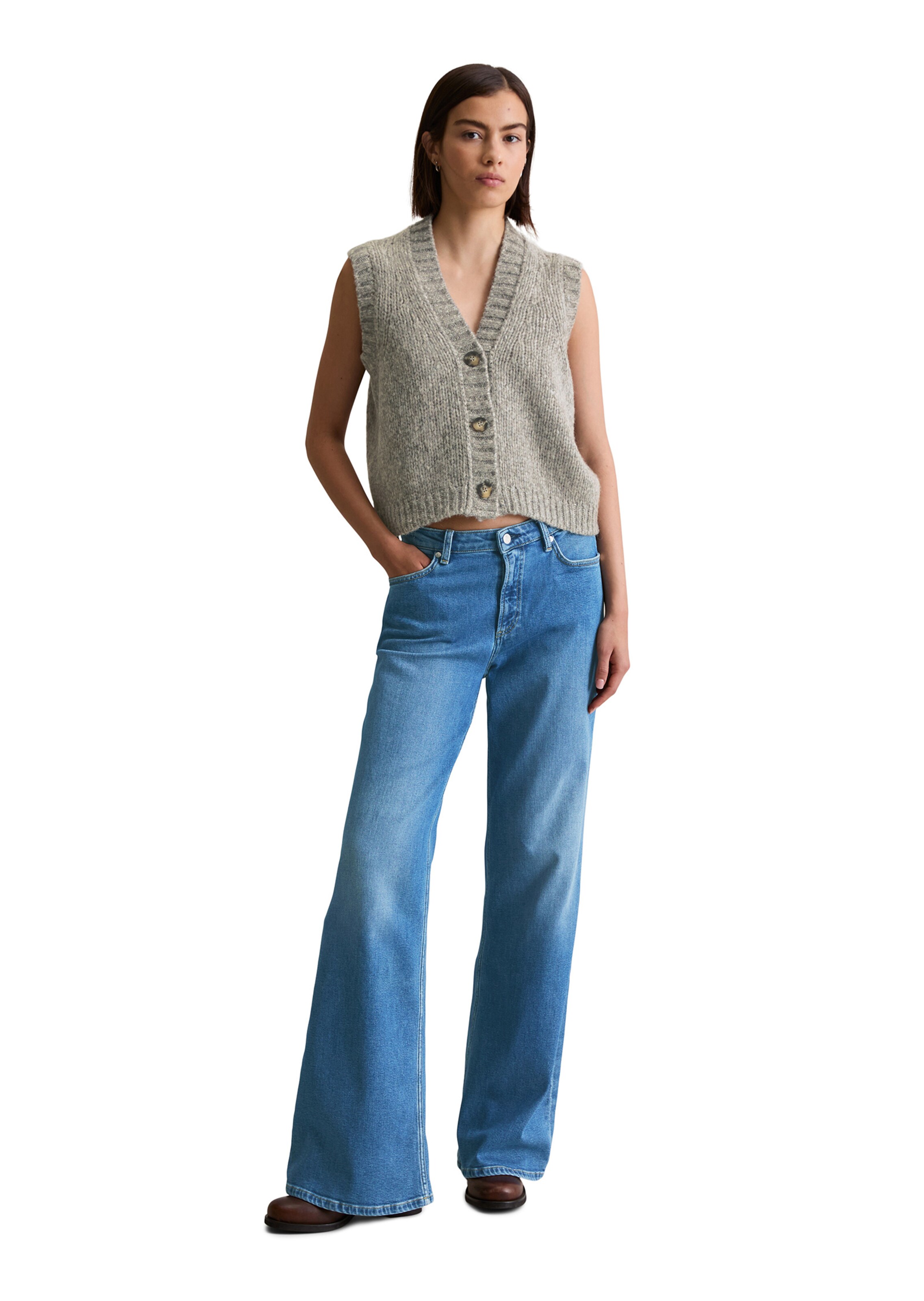 Marc O'Polo DENIM Strickweste in Grau