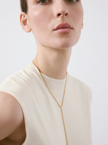 MANGO Vyšívaný top 'BIE' - Béžová