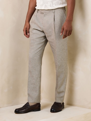 Next Regular Pleat-front trousers in Grey: front