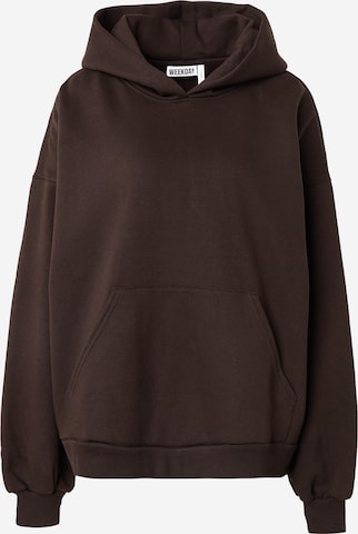 Sweat-shirt WEEKDAY en marron : devant