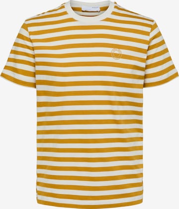 T-Shirt 'RICKY' SELECTED HOMME en beige : devant