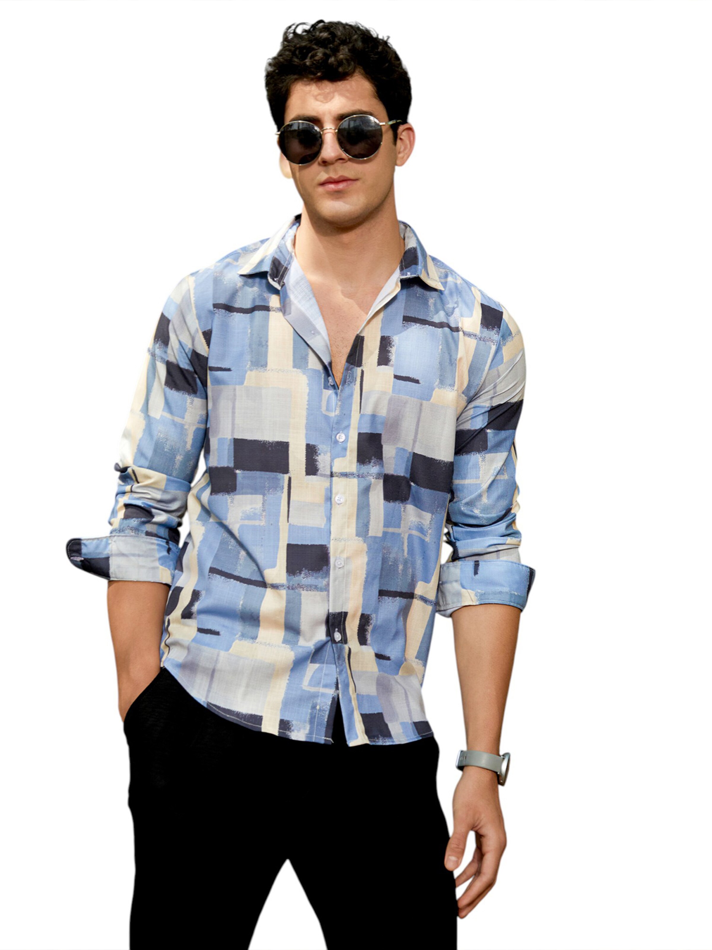 Campus Sutra Средняя посадка Рубашка 'Julieta' в Синий