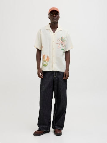 JACK & JONES Comfort fit Button Up Shirt 'JORLuke Retiro' in White