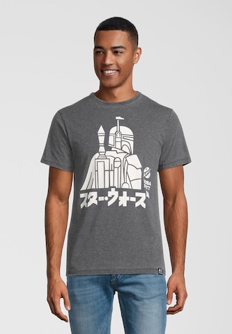 Recovered Shirt 'Boba Fett Japanese' in Grey: front