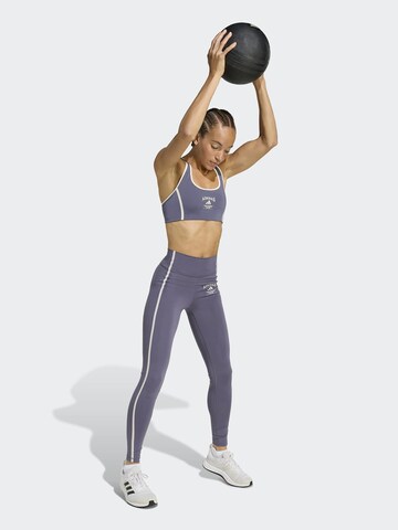 ADIDAS PERFORMANCE Skinny Sportbroek 'OPTIME HERITAGE' in Lila: voorkant