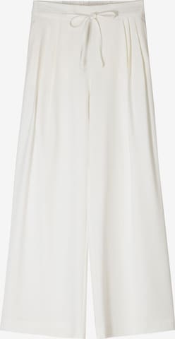 Bershka Wide Leg Hose in Weiß: Vorderseite