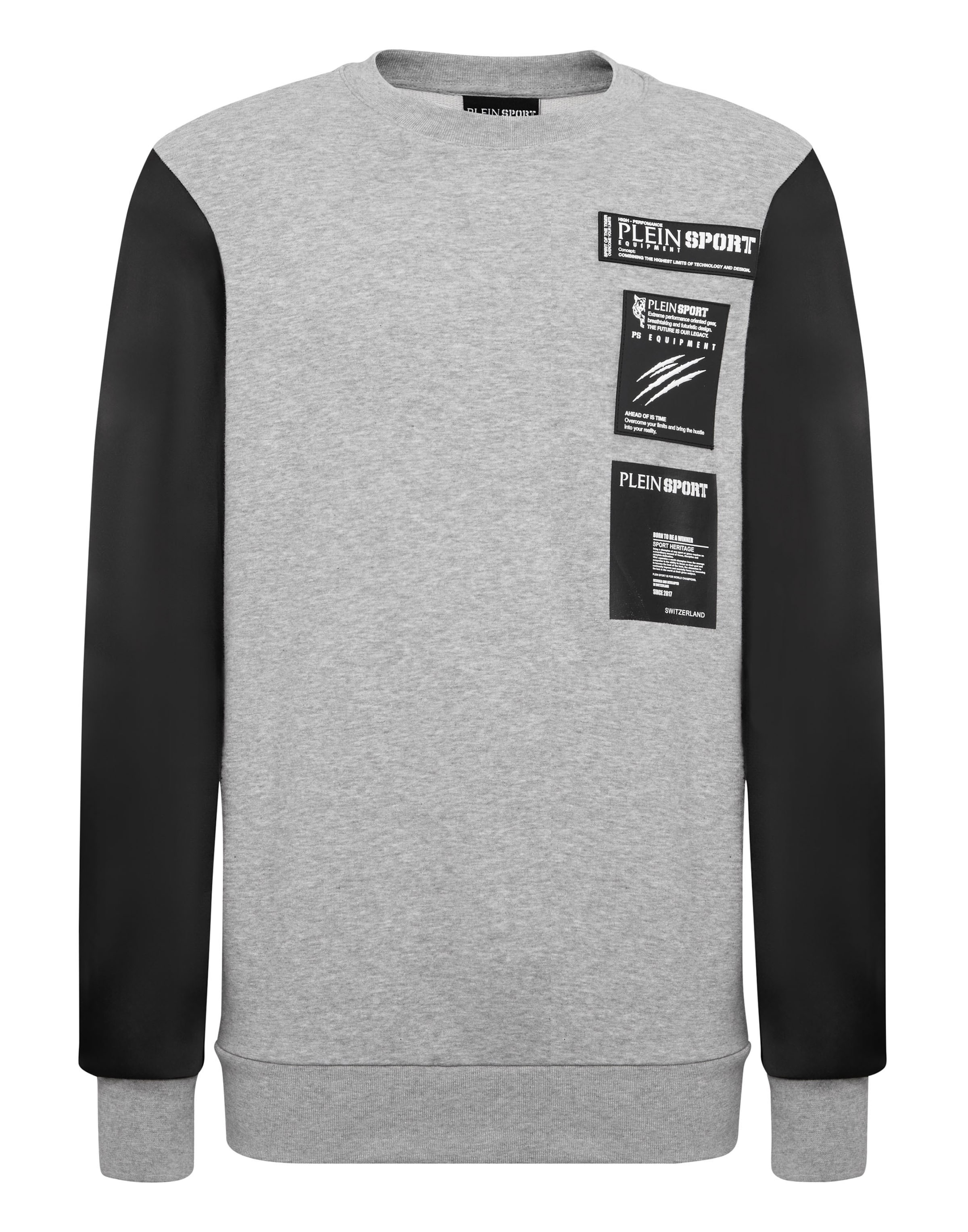 Plein Sport - Sweatshirt 'Scratch' em cinzento: frente