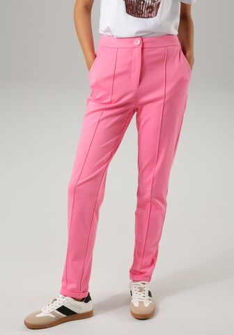 Aniston CASUAL Slim fit Pleated Pants in Pink: front