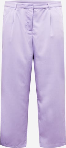 Noisy May Curve Pleat-Front Pants 'ALMOND' in Purple: front