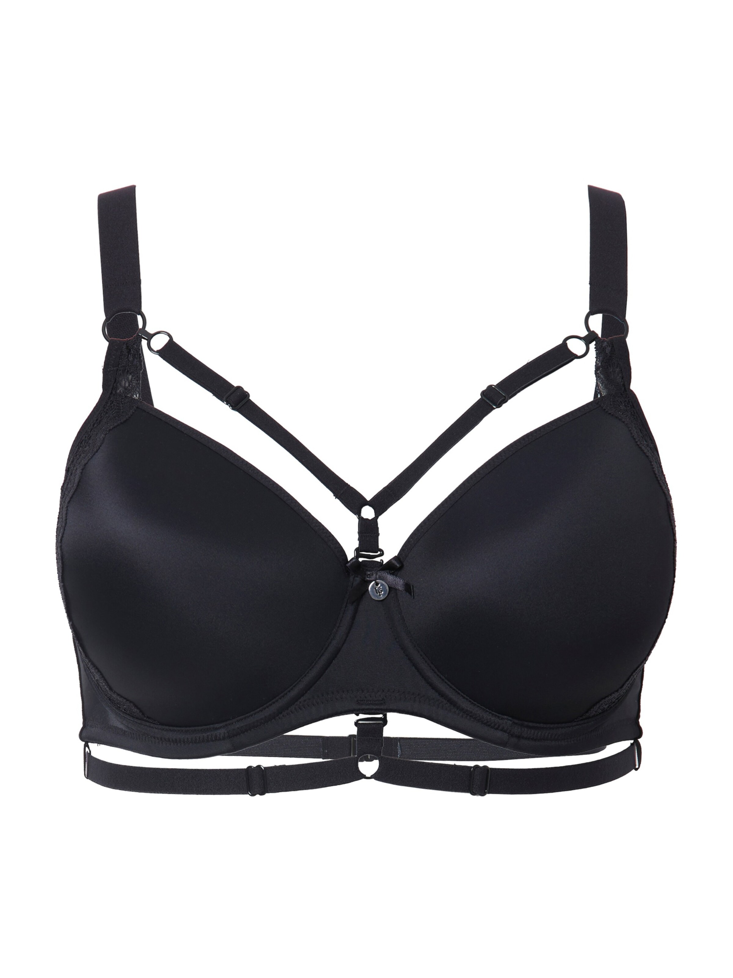 Ulla Popken T-shirt BH i sort: forside