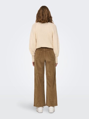 ONLY Wide leg Broek 'Hope' in Bruin