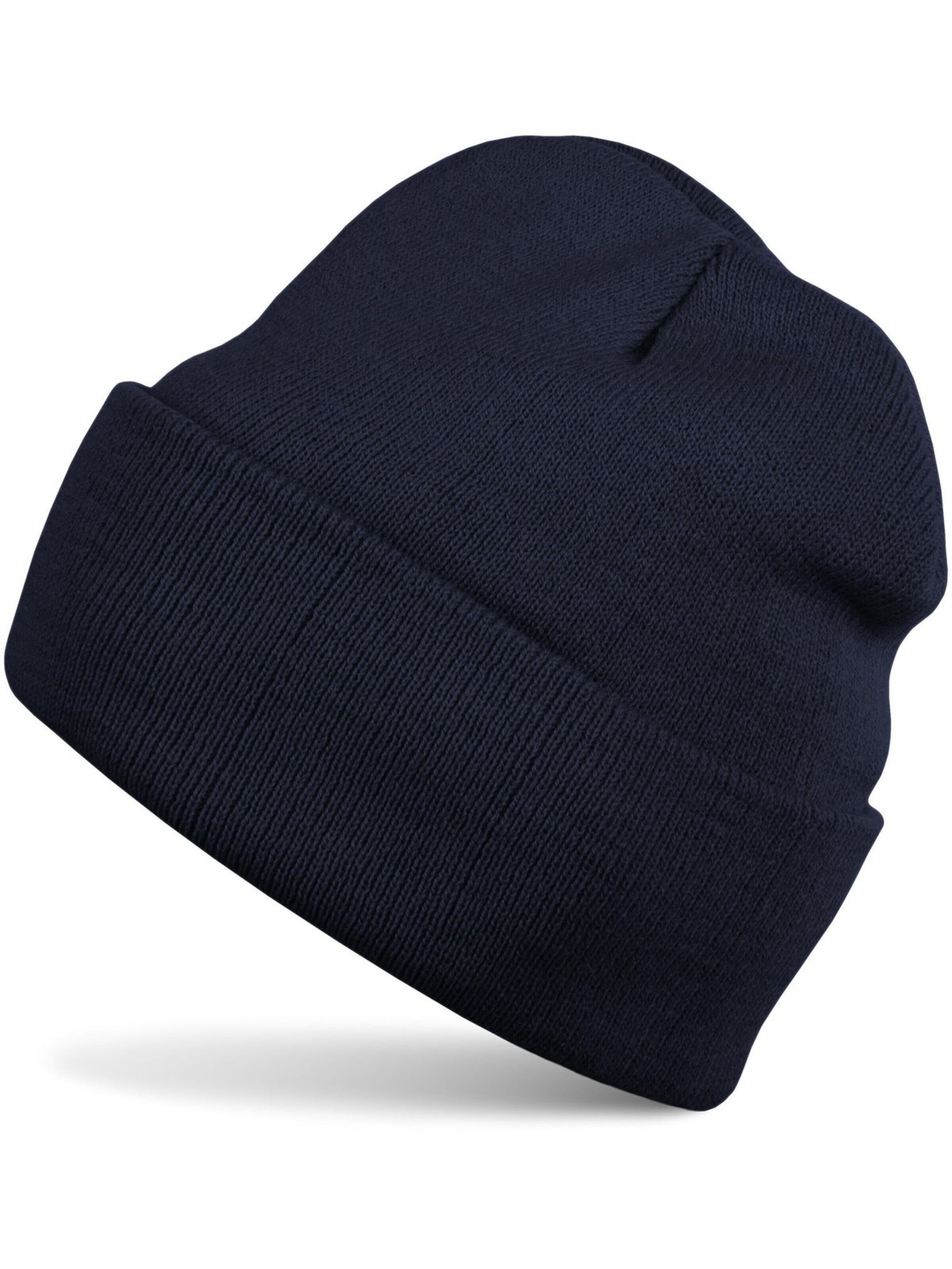 styleBREAKER Beanie 'Kinder Strickmütze mit Krempe' in Blue: front