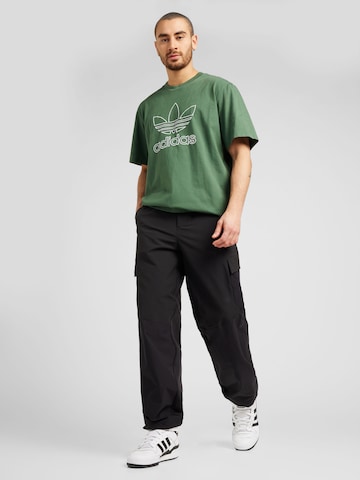 žalia ADIDAS ORIGINALS Marškinėliai 'Adicolor Outline Trefoil'