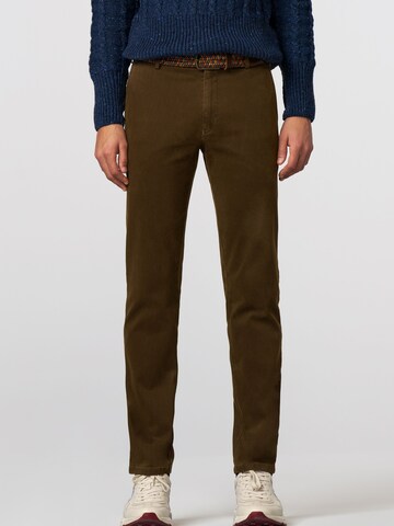 MEYER Slim fit Chino trousers 'Bonn' in Brown: front