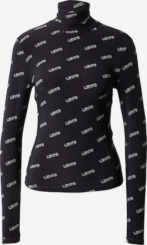 LEVI'S ® Тениска 'Graphic Second Skin Turtleneck' в черно: отпред