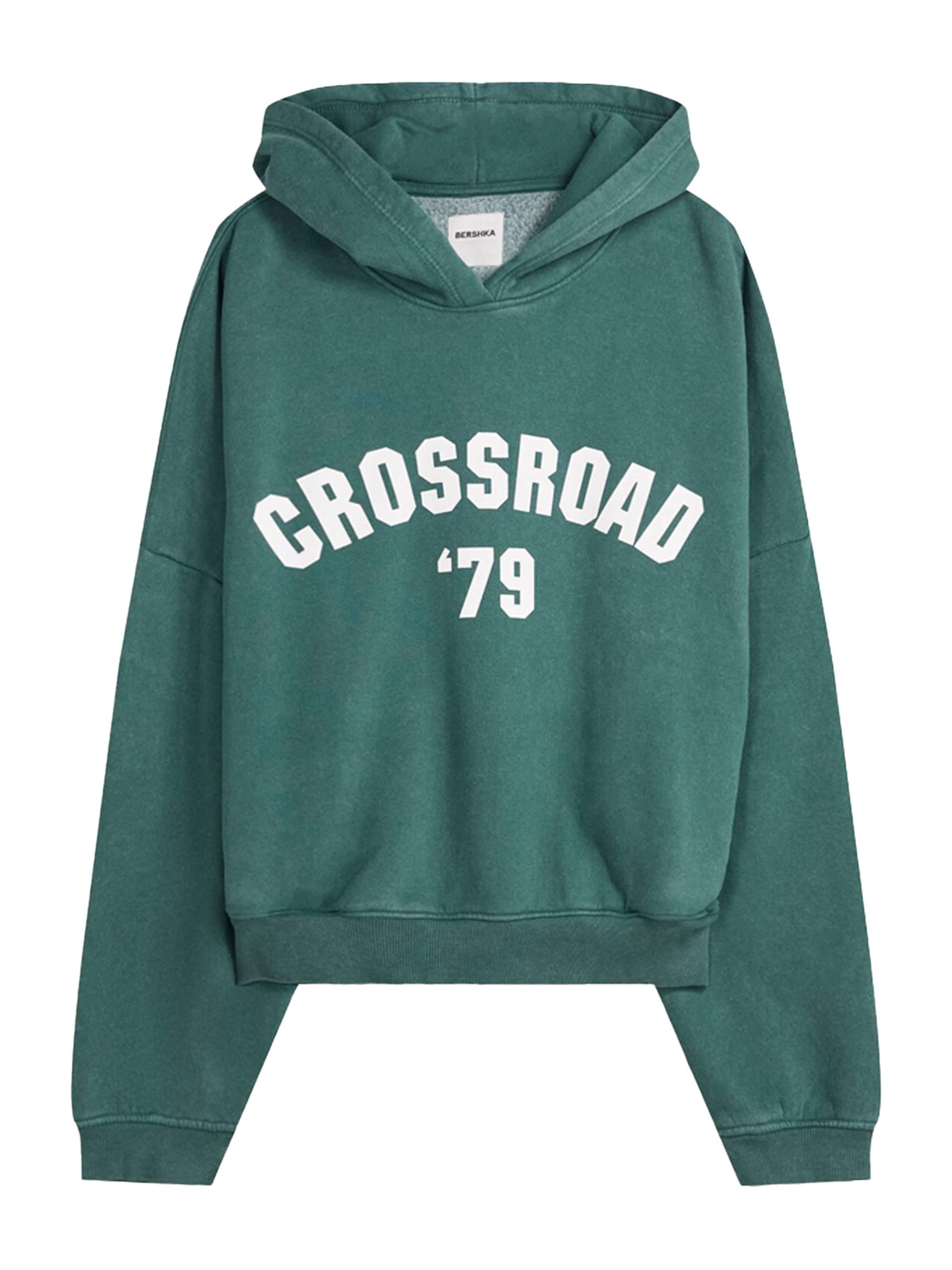 BershkaSweater majica - zelena boja: prednji dio