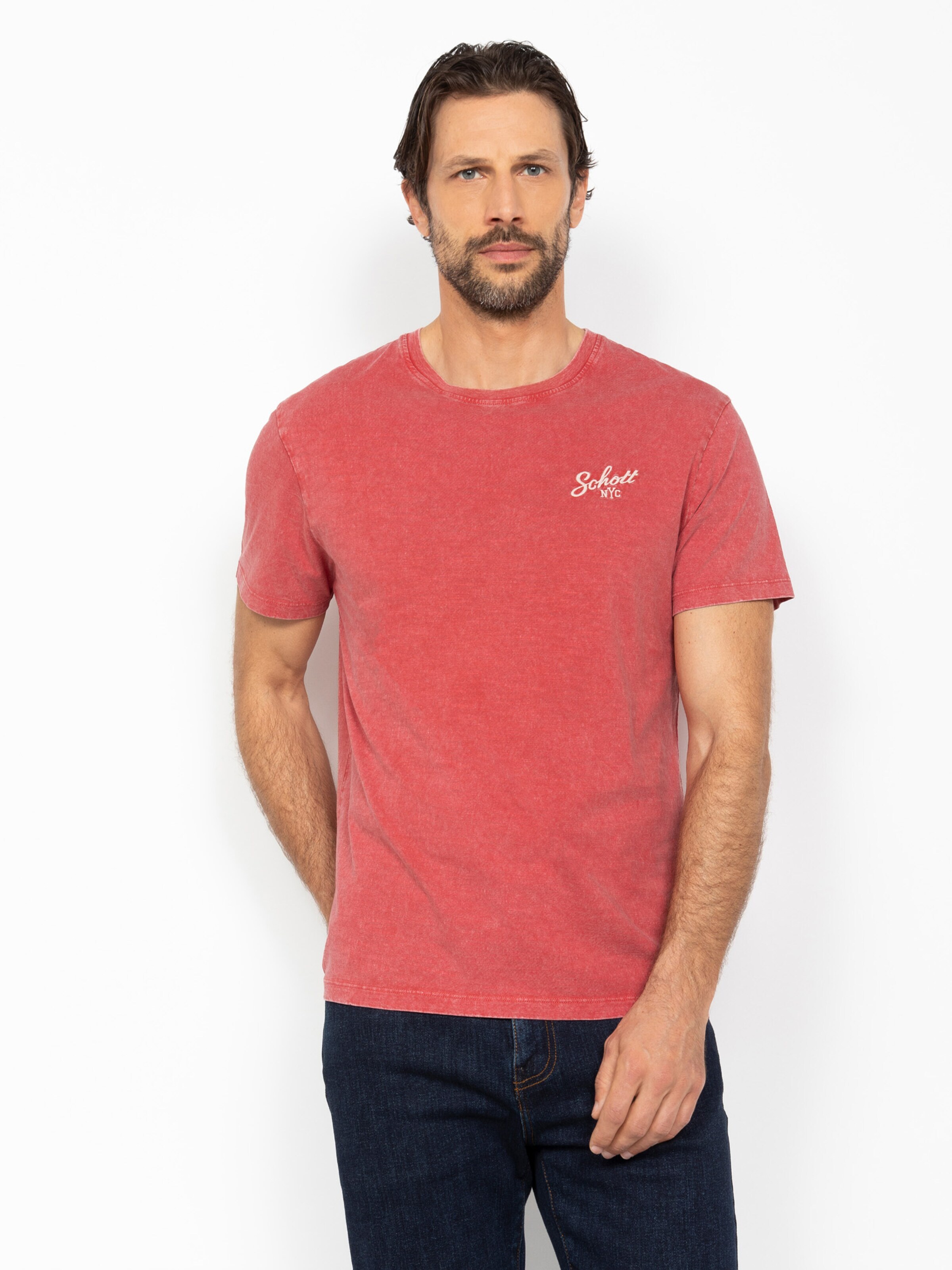 Schott NYC Shirt in Red: front