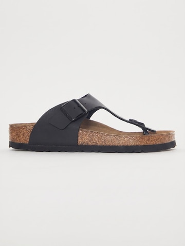 BIRKENSTOCK T-bar sandals 'Ramses Birko Flor Regular Fit Black' in Black: front