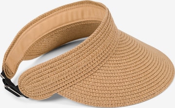 styleBREAKER Cap 'Papierstroh Visor Cap Einfarbig' in Brown: front