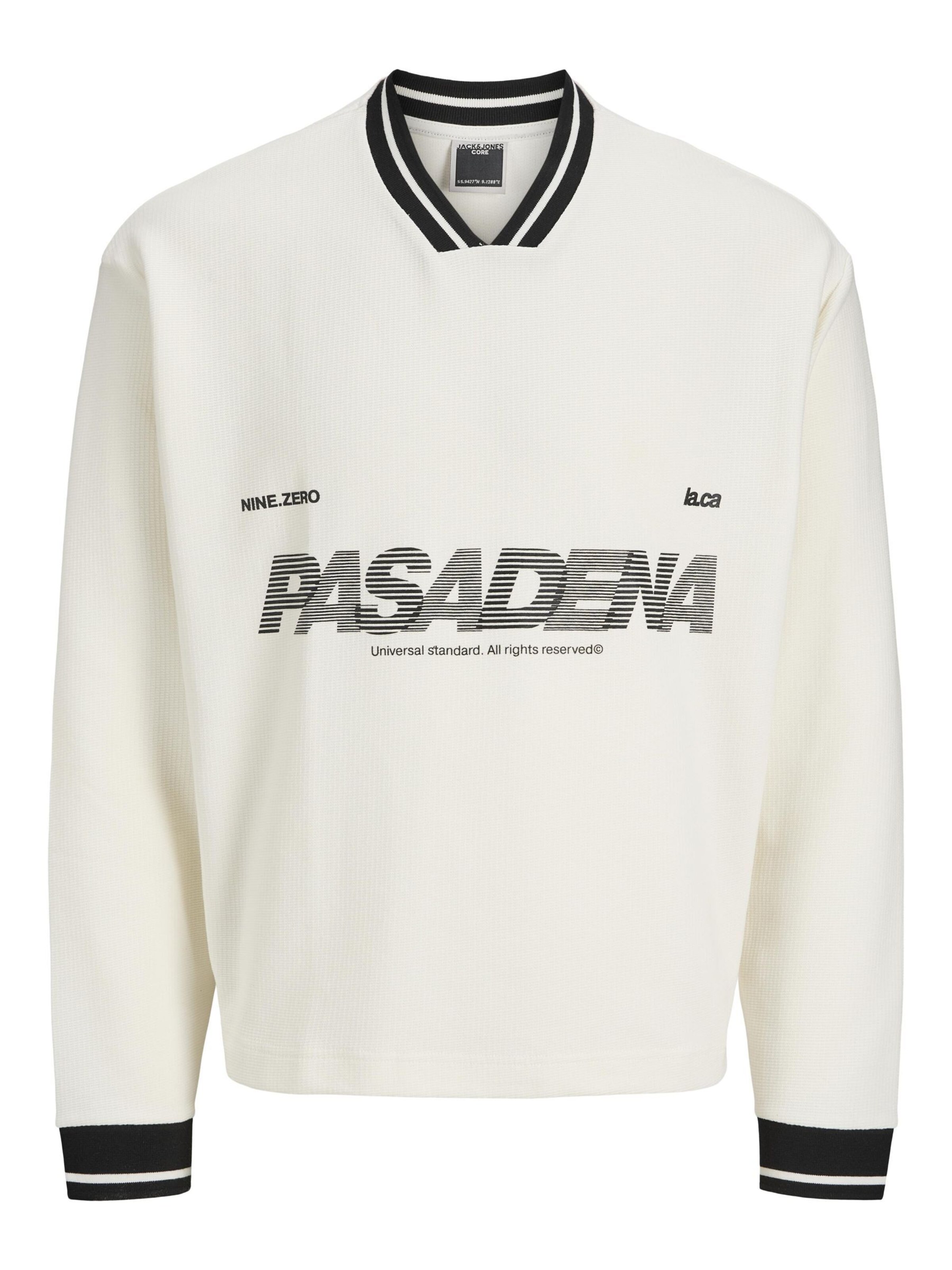 JACK & JONES Sweatshirt 'JCOHorizon' i hvid: forside