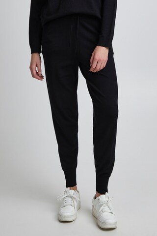 PULZ Jeans Tapered Broek 'Sara' in Zwart: voorkant