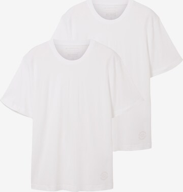 T-Shirt TOM TAILOR en blanc : devant