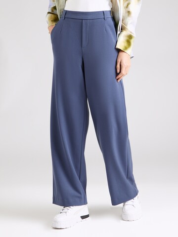 VILA Wide leg Pleat-Front Pants 'VIVARONE' in Blue: front