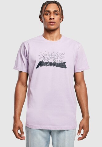 Merchcode Shirt 'Peanuts - Marshmallows' in Lila: predná strana