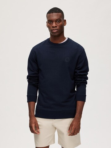 SELECTED HOMME Sweatshirt 'SOON' in Blauw: voorkant