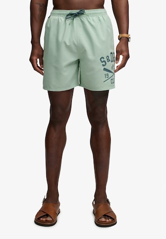 Superdry & Co Zwemshorts in Groen: voorkant