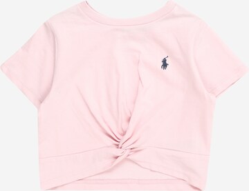 T-Shirt Polo Ralph Lauren en rose : devant