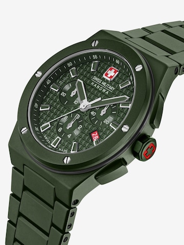 SWISS MILITARY HANOWA Analoog horloge 'SIDEWINDER CERAMIC' in Groen