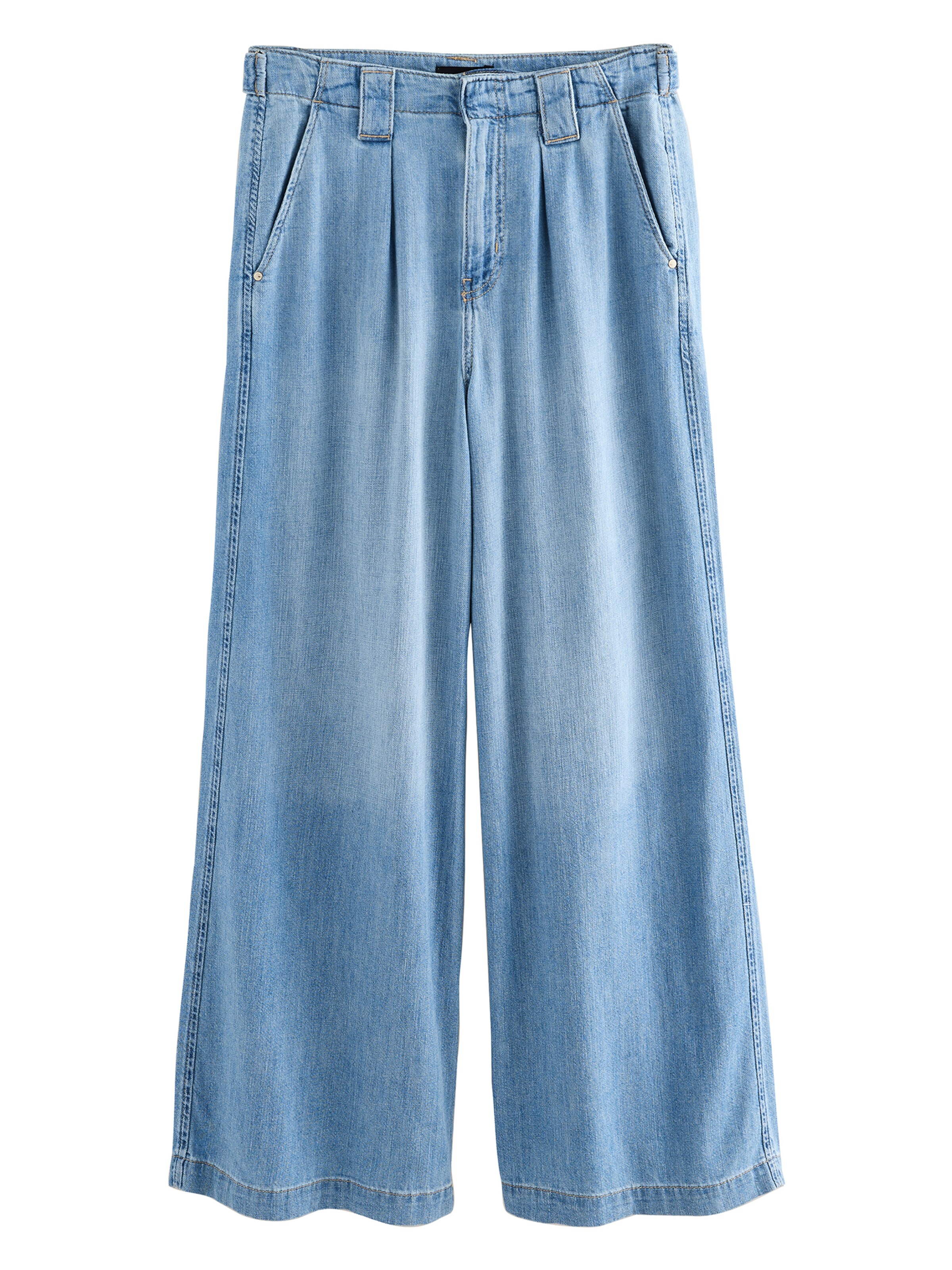 Next - Pierna ancha Pantalón vaquero plisado en azul: frente