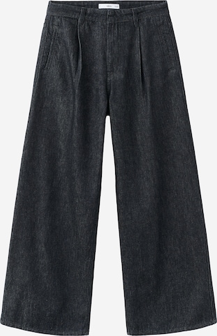 Wide leg Pantaloni cu cute 'Loise' de la MANGO pe negru: față